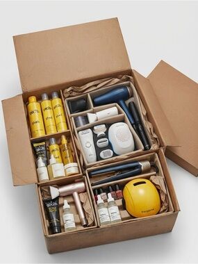 Assorted Beauty Tools & Haircare Set in Yellow, Blue, Black